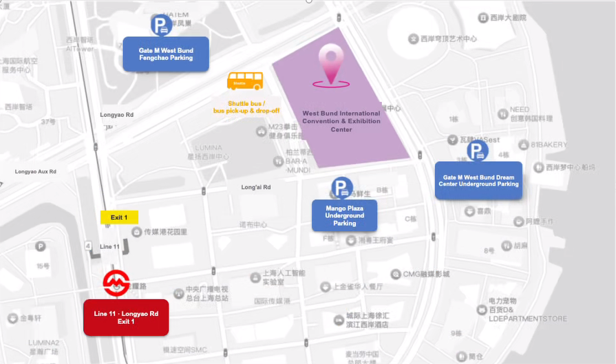 Xuhui West Bund International Convention & Exhibition Center location