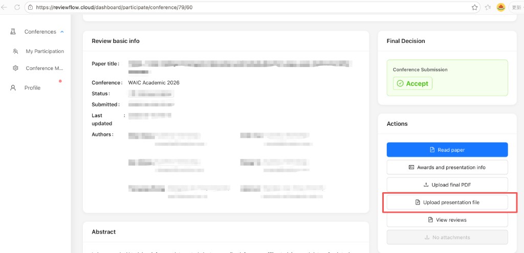 Presentation Upload Portal